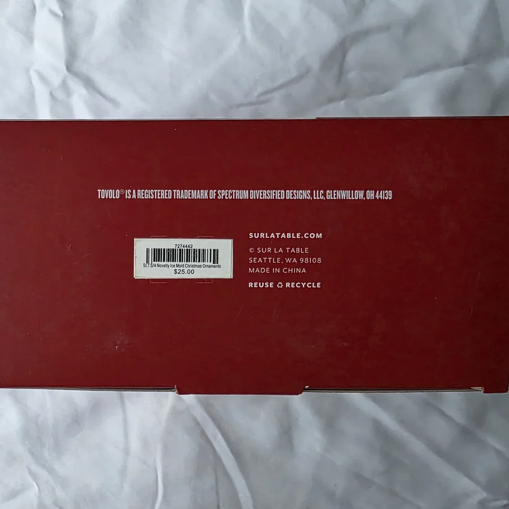 Sur La Table Red Ornament Ice Molds Set of 4